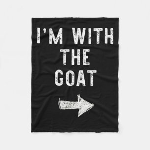I’m With The Goat Funny Halloween Couple Costume Fleece Blanket