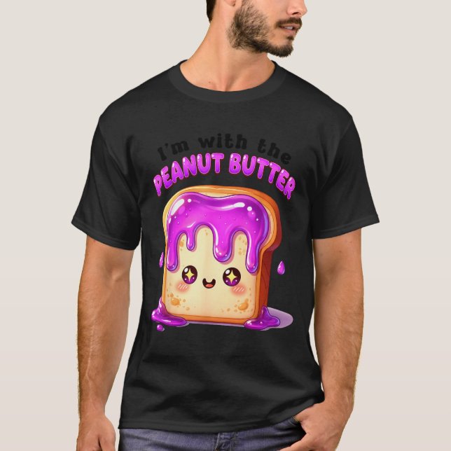 I’m With The Peanut Butter Funny Matching Couple C T-Shirt (Front)