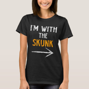 I’m With The Skunk Funny Halloween Matching Couple T-Shirt