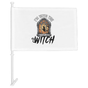 I’m With The Witch Vintage Halloween Car Flag