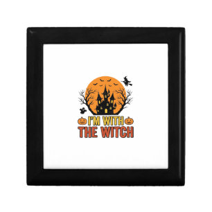 I’m With The Witch Vintage Halloween Castle Design Gift Box