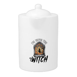 I’m With The Witch Vintage Halloween Teapot