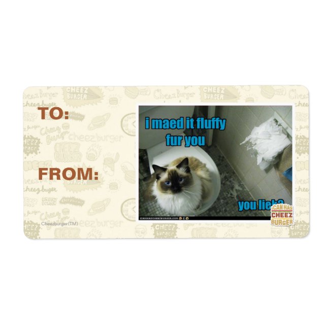 I maed it fluffy fur you label (Front)