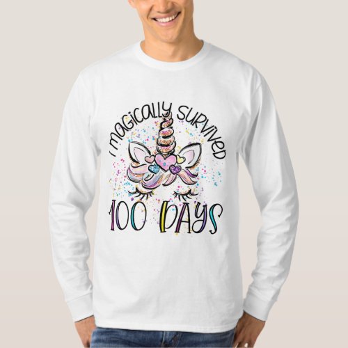 I Magically Survived 100 Days Of School Funny Unic T_Shirt