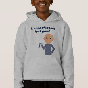"I Make Alopecia Look Good" with Cute Cartoon Kid Hoodie