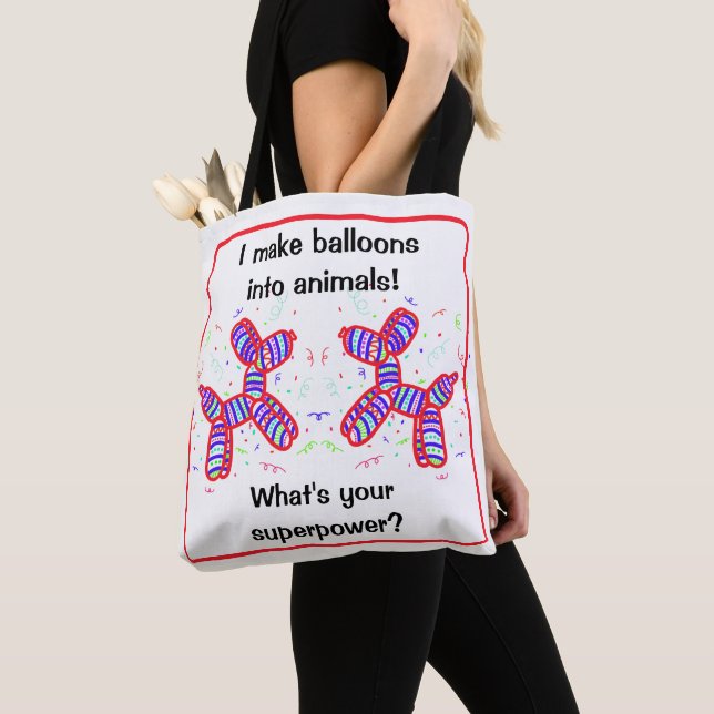 I Make Balloons into Animals Twister Tote Bag (Close Up)