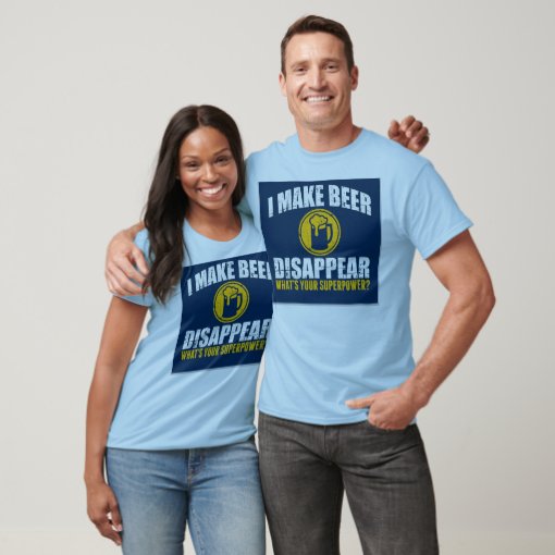 T-shirt Humour 'I Make Beer Disappear' - Taille Régulière Unisexe, Coton, Neuf Avec étiquettes, Marque HotScamp