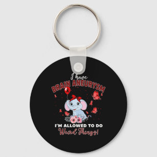 I Make Brain Aneurysm Look Good Awareness Support Keychain