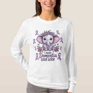 I Make Dementia Look Good, Elephant Purple Ribbon T-Shirt