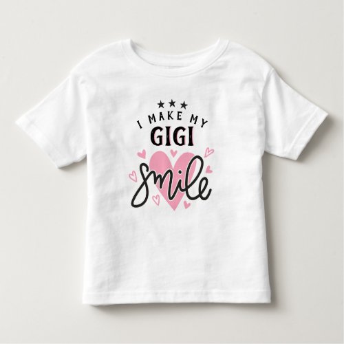 I Make My GiGi Smile with hearts Toddler T_shirt