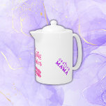I Make the Rules - Mom | Tea Pot<br><div class="desc">I make the rules,  I break the rules,  I am MOM - in pink and purple Grateful Mom on the back for a Happy Mother's Day present.</div>