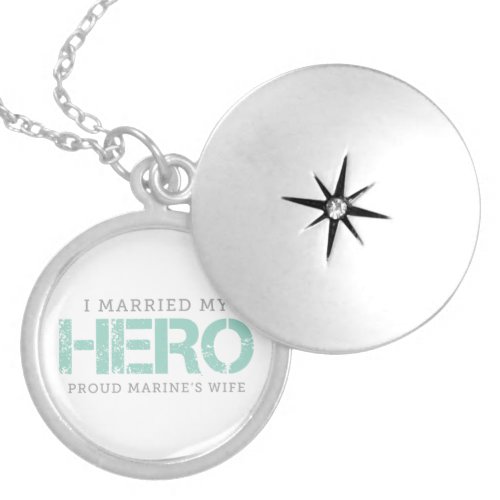 I Married My Hero _ Marines Wife Locket Necklace