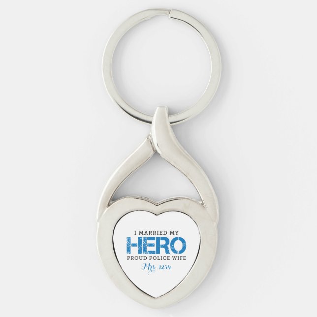 I Married My Hero - Police Wife Keychain (Front)