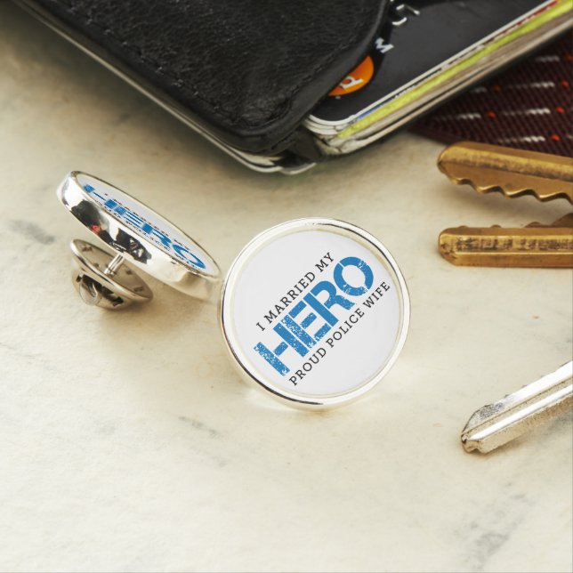 I Married My Hero - Police Wife Lapel Pin (In Situ)