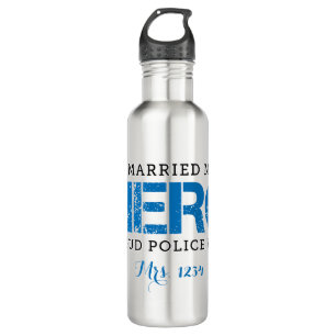 I Married My Hero - Police Wife Stainless Steel Water Bottle