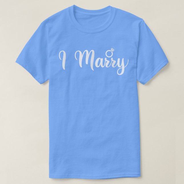 I Marry, Bride, Groom, Marry, Wedding, Wedding Rin T-Shirt (Design Front)