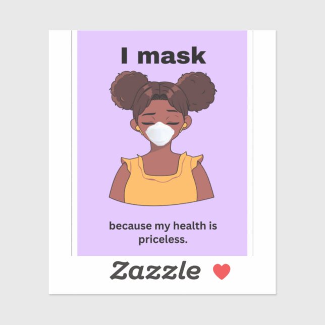 I mask because my health is priceless vinyl sticker (Sheet)