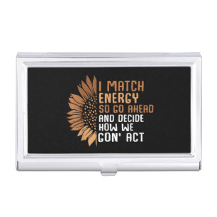 I Match Energy Empowerment African American Afro W Business Card Case