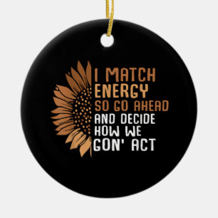 I Match Energy Empowerment African American Afro W Ceramic Ornament