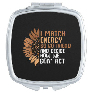 I Match Energy Empowerment African American Afro W Compact Mirror
