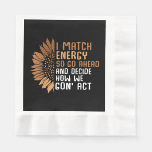 I Match Energy Empowerment African American Afro W Napkins