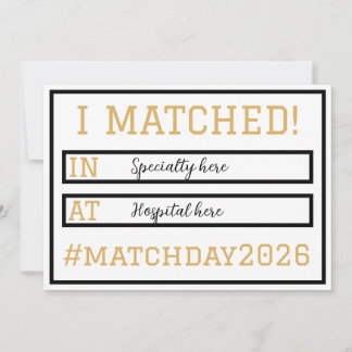 I Matched Match Day Announcement
