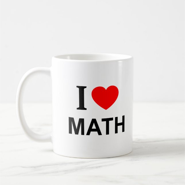 I ❤️ MATH I LOVE MATH I HEART MATH COFFEE MUG (Left)