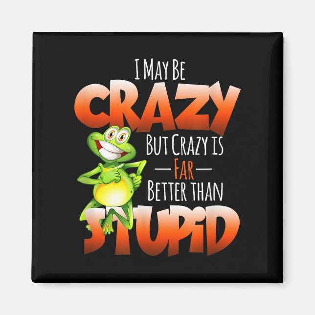 I May Be Crazy But Crazy Is Better Than Stupid Fun Magnet (Front)