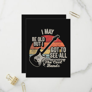 I May Be Old But I Got to See All the Cool Bands Invitation Postcard