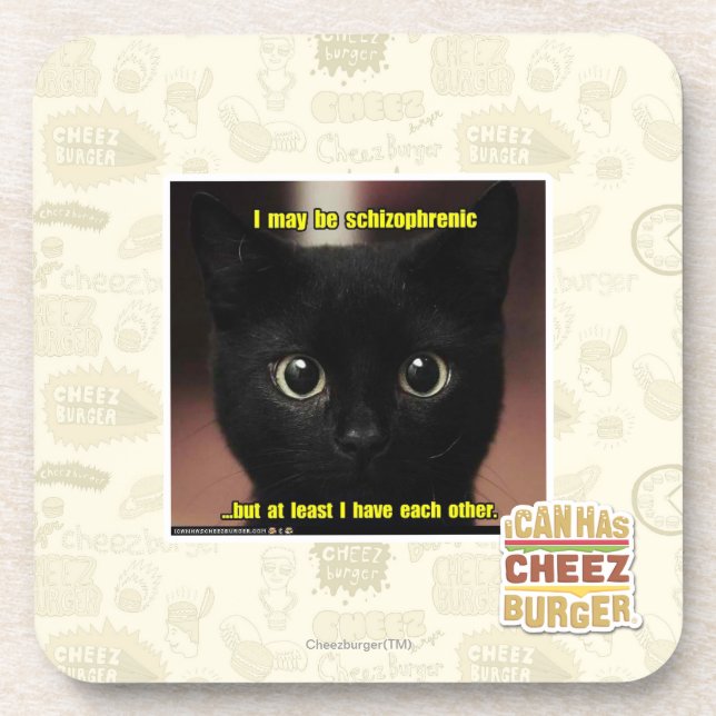 I may be schizophrenic drink coaster (Front)