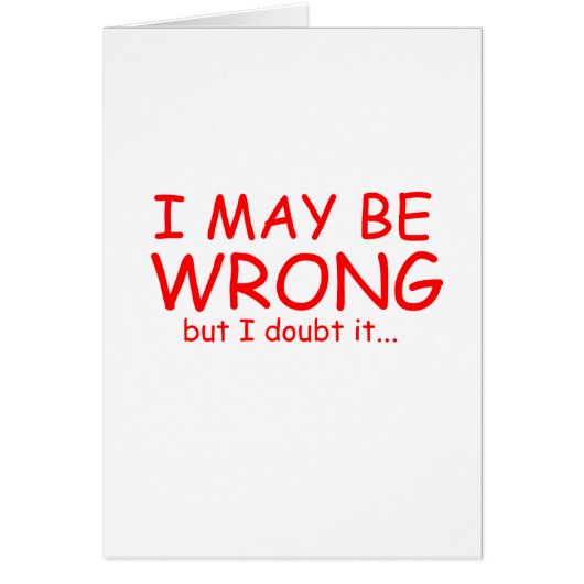 I may be wrong (Front)