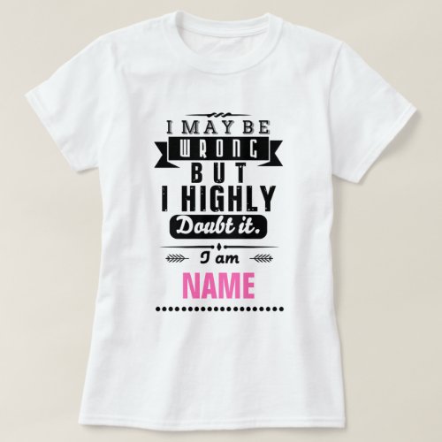 I may be wrong but I highly doubt it Name T_Shirt