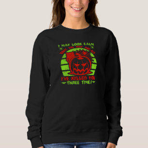 I May Look Calm But Halloween Spider Owl Pumpkin T Sweatshirt