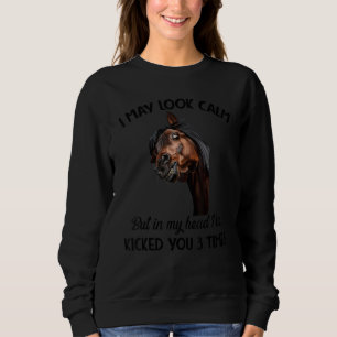 I may look calm but in my head I've kicked you 3 t Sweatshirt