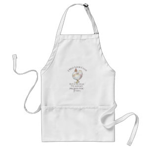 "I May Look Calm" Chicken Adult Apron