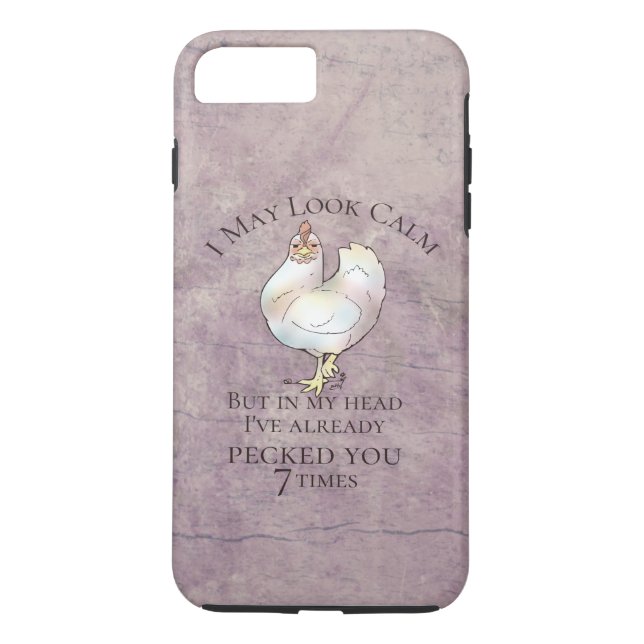 "I May Look Calm" Chicken Case-Mate iPhone Case (Back)
