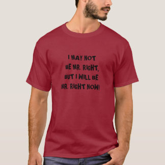 I MAY NOT BE MR. RIGHT, BUT I WILL BE MR. RIGHT... T-Shirt