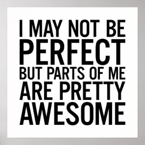I May Not Be Perfect Funny Life Quote Poster