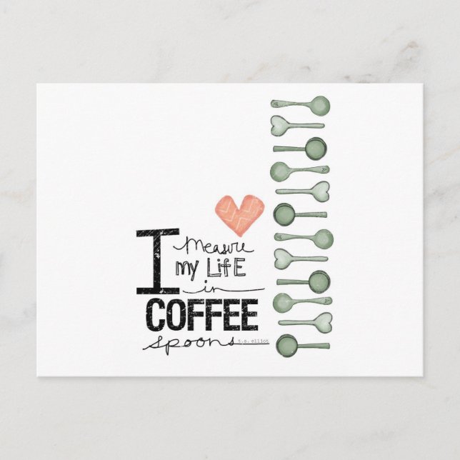 I measure my life in coffee spoons postcard (Front)