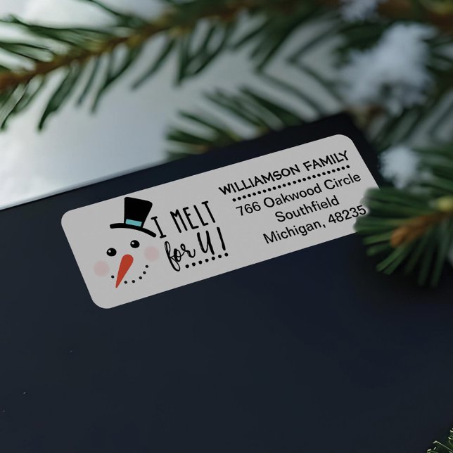 I melt for You | Frosty Jolly Snowman Christmas Label (I melt for You | Frosty Jolly Snowman Christmas Label)