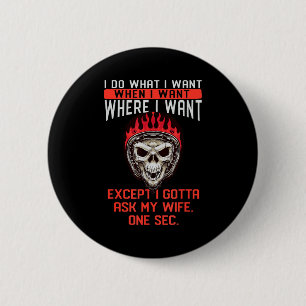 I Mens Scary Skull Punk What Button