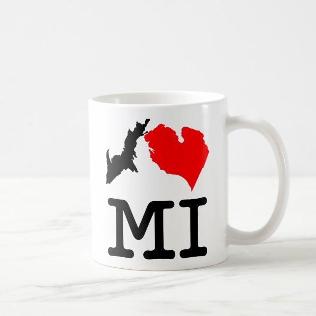 I ♥ MI (I heart Michigan) two-sided mug (Right)