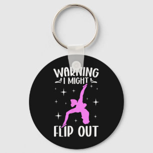 I Might Flip Out Cheerleader Cheerleading Cheer _1 Keychain
