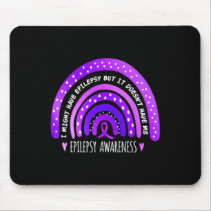 I Might Have Epilepsy Awareness Purple Rainbow Rib Mouse Pad