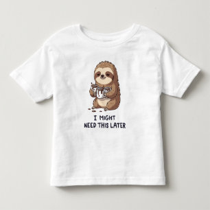 I Might Need Coffee Later - Lazy Sloth Humor Toddler T-shirt