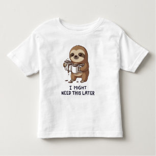 I Might Need Coffee Later - Lazy Sloth Humor Toddler T-shirt