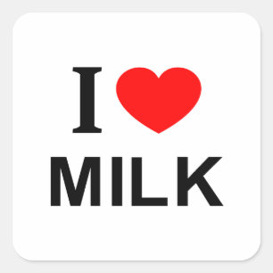 I ❤️ MILK I LOVE MILK I HEART MILK SQUARE STICKER