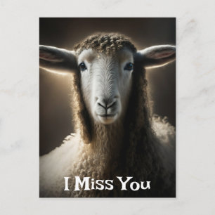 I Miss Ewe   Cute Pun Postcard