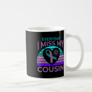 I Miss My Cousin Heart Sunflower Suicide Awareness Coffee Mug
