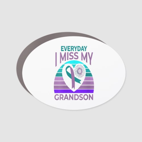 I Miss My Grandson Heart Suicide Awareness Gift Car Magnet